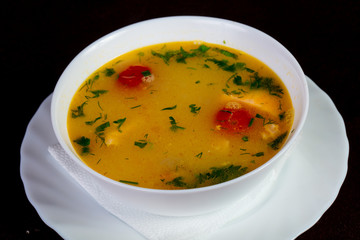 Fish soup with salmon