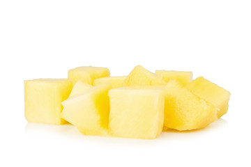 mango cube slice isolated on white background