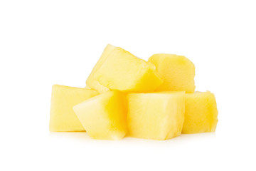 mango cube slice isolated on white background
