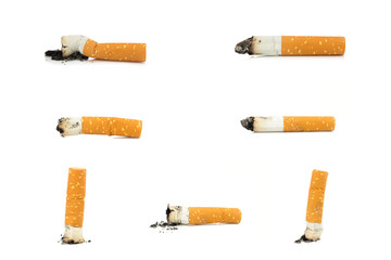 cigarette butte isolated on white background