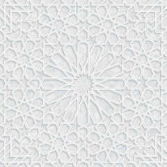 Morocco Seamless Light grey Pattern, Traditional Arabic Islamic wallpaper, Geometric heritage design, vector illustration