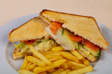 Sandwich with salmon