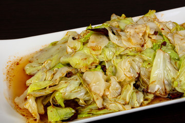 Fried cabbage with pepper