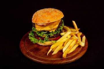 Homemade burher with potato