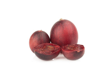 Karonda Fruit ripe isolated on white background