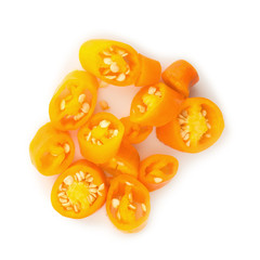 chilli yellow isolated on white background