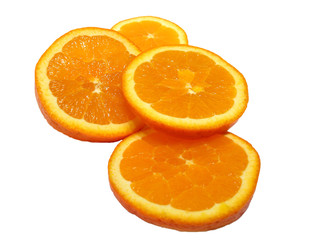 Fototapeta na wymiar slices of orange on white background