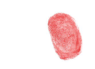 Red Fingerptint isolated on white background