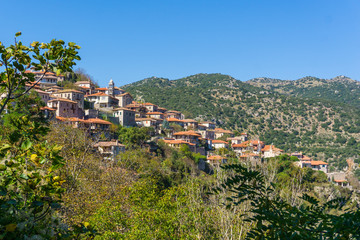Fototapeta na wymiar Dimitsana village, a popular winter destination in mountainous Arcadia in Peloponnese, Greece