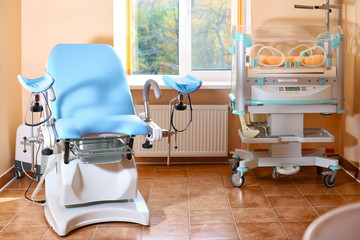 Maternity chair in examination room