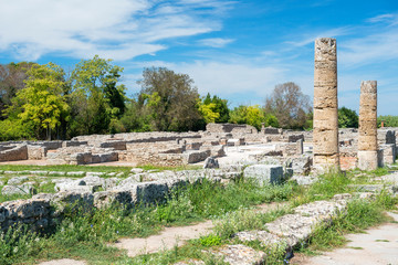 Fototapeta na wymiar ancient greek archeological sites Paestum, Italy
