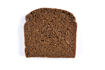 Rye bread slices isolated on white background