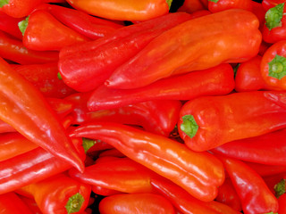 red peppers top view close up, natural background