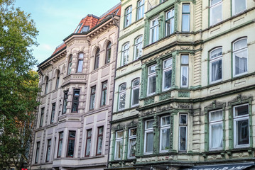 old architecture facade in Hamburg, Germany