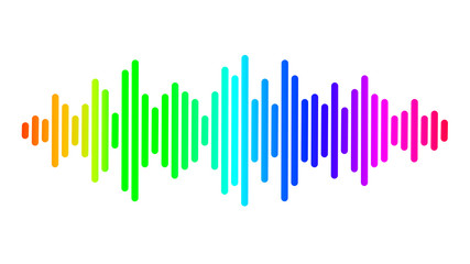 Multicolor Sound wave with imitation of sound. Audio identification technology. Vector illustration.