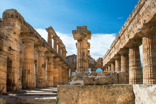 ancient greek archeological sites Paestum, Italy