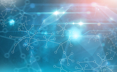 molecules. science and technology abstract background