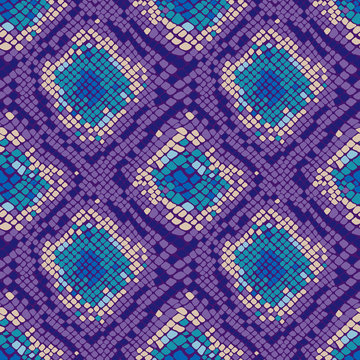 Colorful Snake skin seamless pattern texture repeating seamless in vector. Fashionable print, stylish background