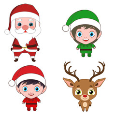 flat christmas costume cartoon characters