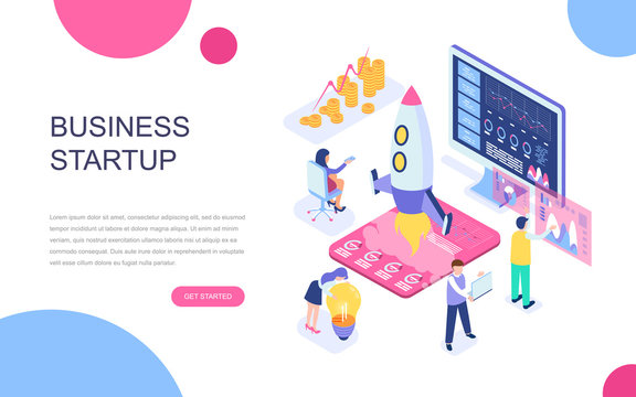 Modern flat design isometric concept of Startup Your Project for banner and website. Isometric landing page template. Launch a new product on a business company. Vector illustration.