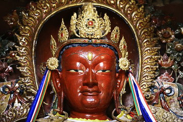 image of a swastika in a Buddhist temple in Tibet