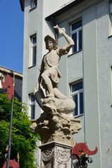 View in the historical town of Regensburg,  Germany,  Bavaria