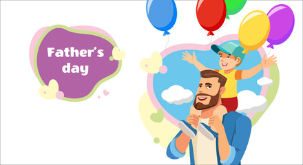 Fathers Day Surprise Party Cartoon Vector Concept