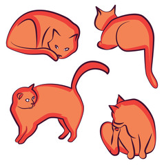 Katzen verschiedene Posen Cliparts