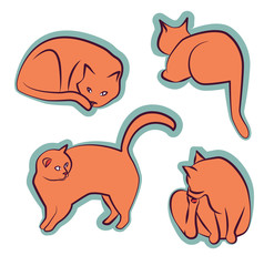 Katzen verschiedene Posen Cliparts