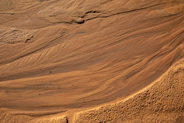 Textured desert sand after the rain