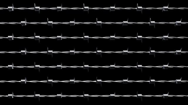 Barbwire On Black Background.Loop Able 3DCG Render Animation.