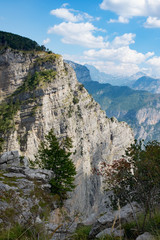 Fototapeta na wymiar Grlo Sokolovo, Montenegro nature canyon near Korita village A steep mountain slope with picturesque views.