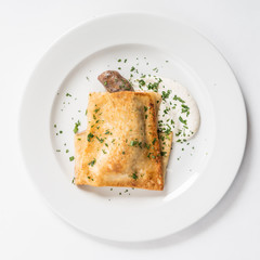 crepe with sausage