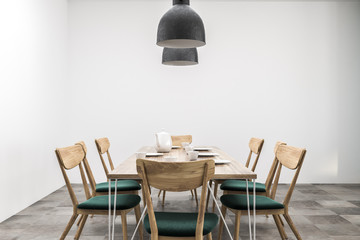 White dining room table front view