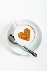 latte art with heart shape