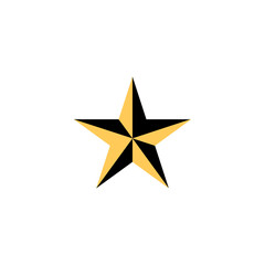 Yellow star icon color isolated on white background