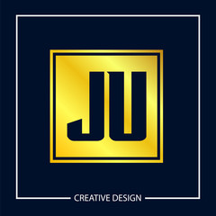 Initial Letter JU Logo Template Design