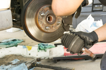 Mechanic fixing cars