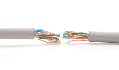 Damaged internet wires.