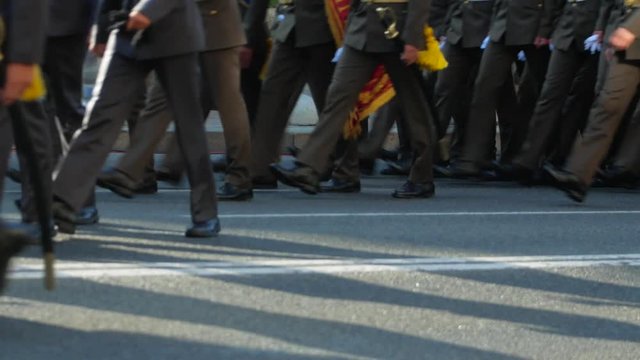 Military parade, marching troops