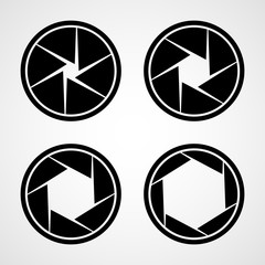 Set of aperture icons. Vector illustration.