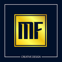 Initial MF Letter Logo Template Design