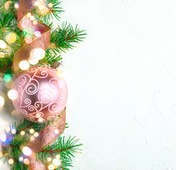 Fototapeta na wymiar Christmas baubles. Christmas and New Year holidays background. Christmas greeting card