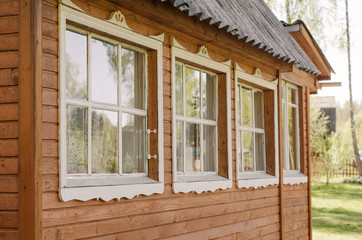 European Windows Wooden Shutters Old House Texture Outdoors Exterior