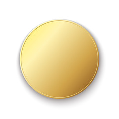 Golden circle plate isolated. Vector illustration.