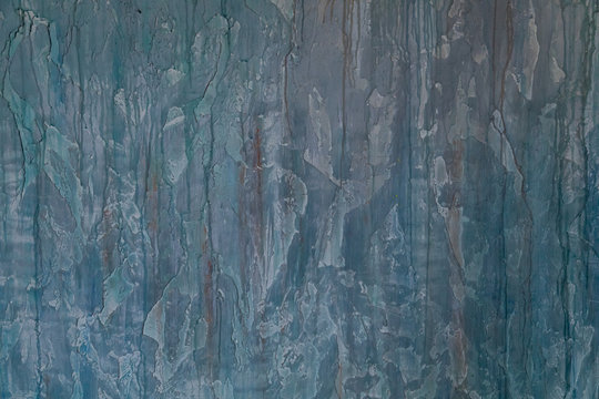 Decorative Grunge Plaster Background Of Color Of Blue Ice. Uneven Color And Thickness