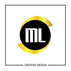 Initial ML Letter Logo Template Design