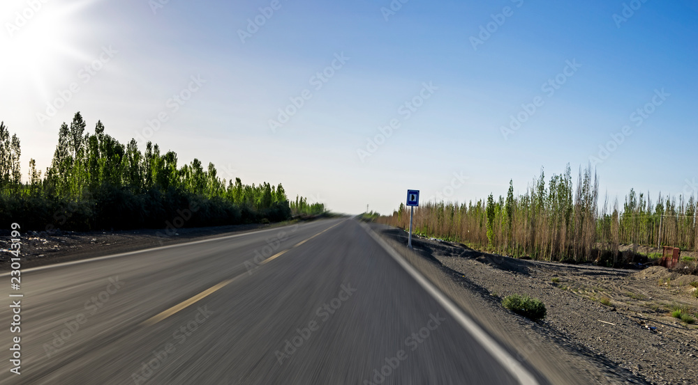 Wall mural highway on the plain