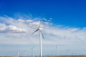 wind power generation under the blue sky