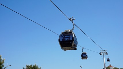 cable car at the douro river of porto